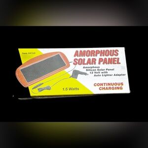Vintage Amorphous Silicon Solar Panel w/ Car Charger 1.5 Watts Item 44768